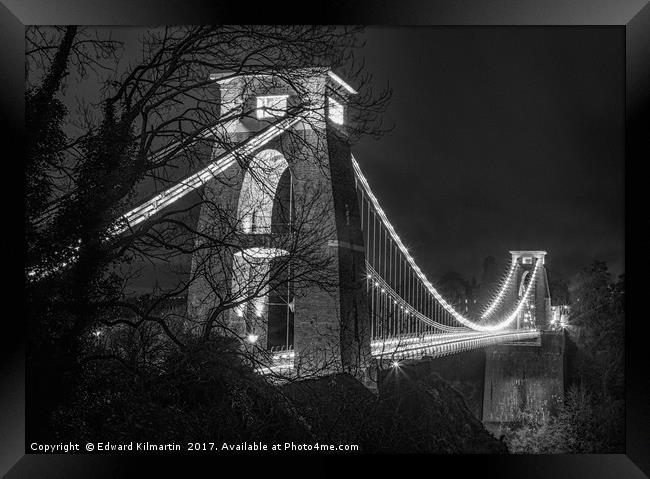 Clifton Suspension Bridge Framed Print by Edward Kilmartin