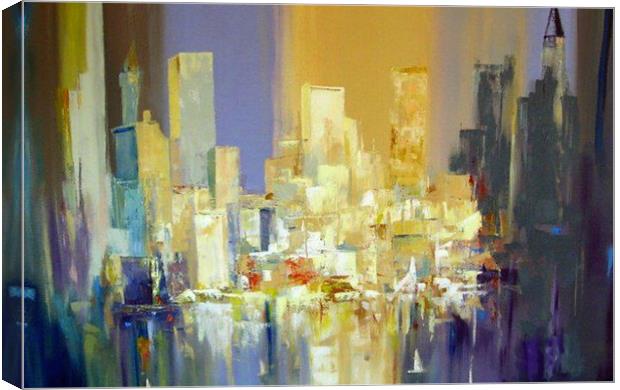 Manhattan Skyline Canvas Print by David Reeves - Payne