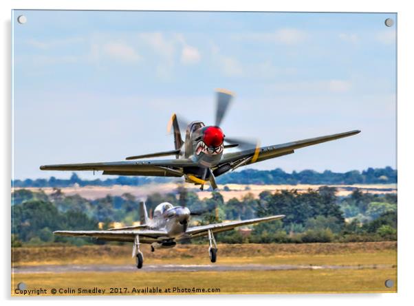 P-51D Mustang 44-73877 N167F take-off Acrylic by Colin Smedley