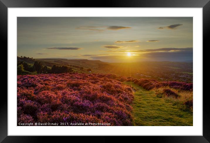 The sun setting over Ilkley Moor Framed Mounted Print by David Oxtaby  ARPS