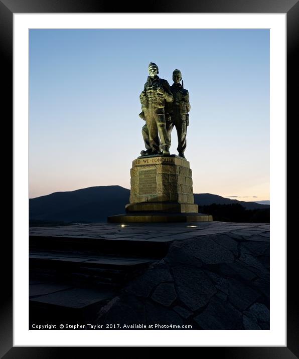 The Commando Memorial Framed Mounted Print by Stephen Taylor