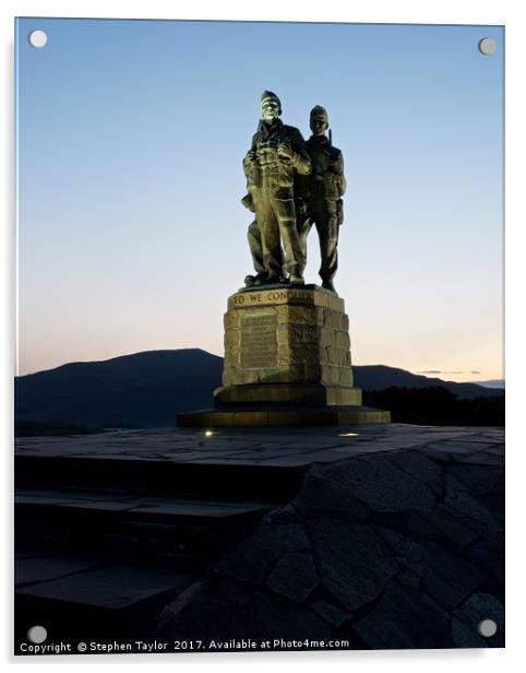 The Commando Memorial Acrylic by Stephen Taylor