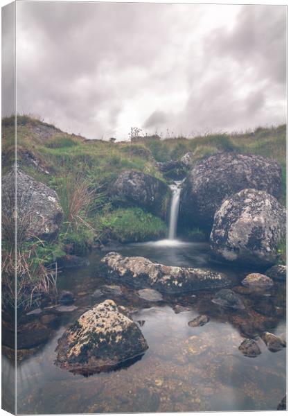 Dartmoor Waterfall Canvas Print by Images of Devon