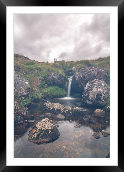 Dartmoor Waterfall Framed Mounted Print by Images of Devon
