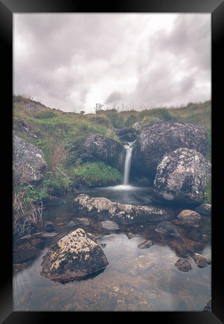 Dartmoor Waterfall Framed Print by Images of Devon