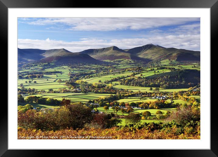 Brecon Beacons in Autumn's Embrace. Framed Mounted Print by Philip Veale