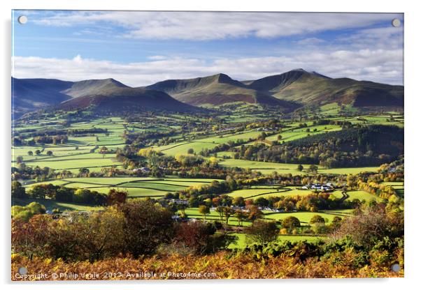 Brecon Beacons in Autumn's Embrace. Acrylic by Philip Veale