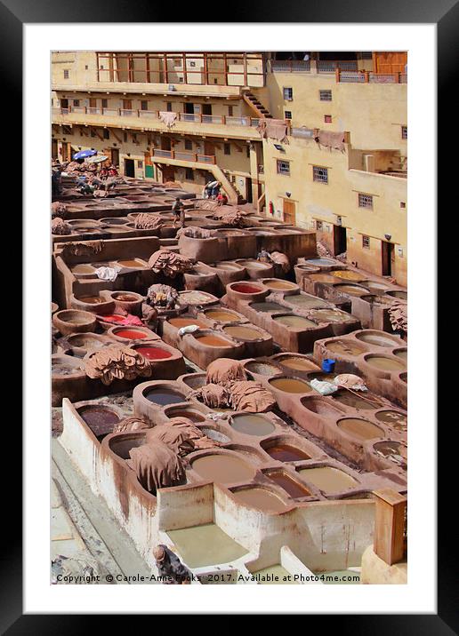 Leather Tannery in Fes Framed Mounted Print by Carole-Anne Fooks