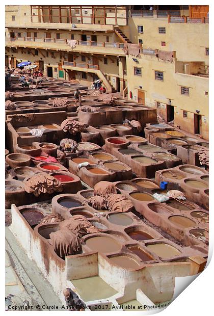 Leather Tannery in Fes Print by Carole-Anne Fooks