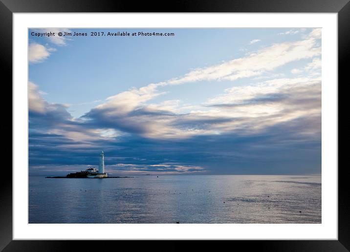 First Light at St Mary's Island Framed Mounted Print by Jim Jones