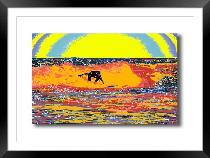 Rainbow Surfer Framed Mounted Print by graham young