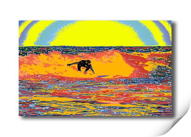 Rainbow Surfer Print by graham young