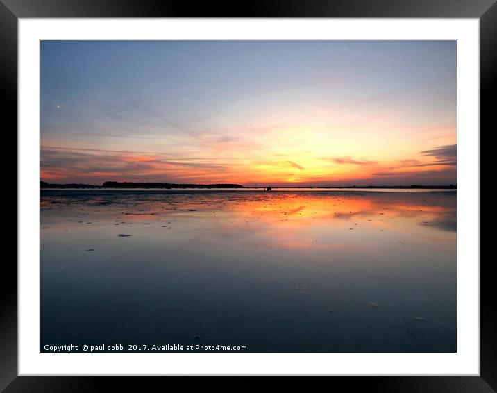 Majestic Sunset over Poole Harbour Framed Mounted Print by paul cobb