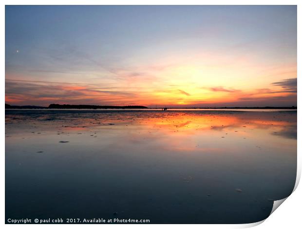 Majestic Sunset over Poole Harbour Print by paul cobb