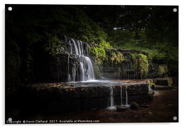 Waterfall at Nidderdale Acrylic by Kevin Clelland