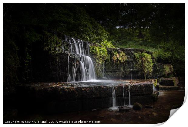 Waterfall at Nidderdale Print by Kevin Clelland