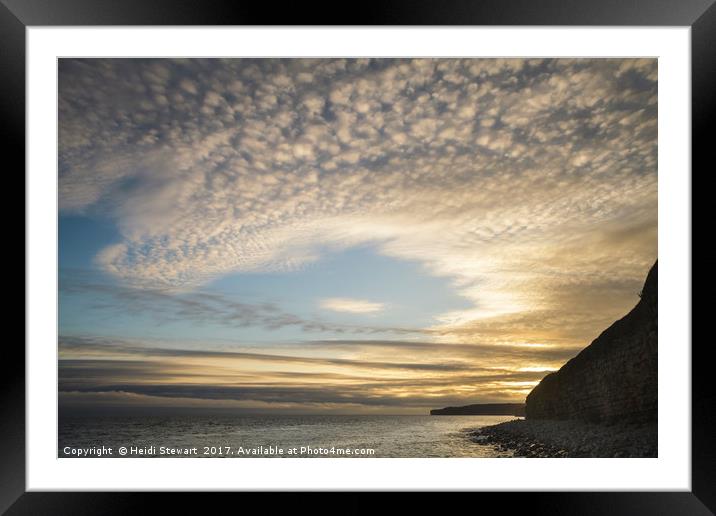 Llantwit Major Beach and Dramatic Summer Skies Framed Mounted Print by Heidi Stewart