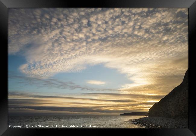 Llantwit Major Beach and Dramatic Summer Skies Framed Print by Heidi Stewart