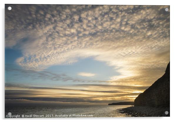 Llantwit Major Beach and Dramatic Summer Skies Acrylic by Heidi Stewart