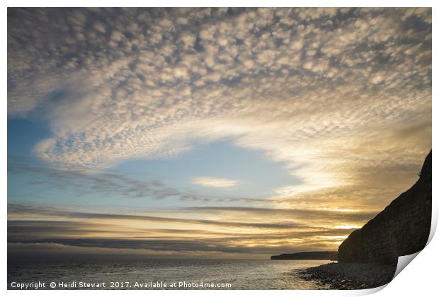 Llantwit Major Beach and Dramatic Summer Skies Print by Heidi Stewart