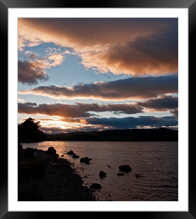 As The Sun Sets Over Loch Rannoch Framed Mounted Print by Bel Menpes