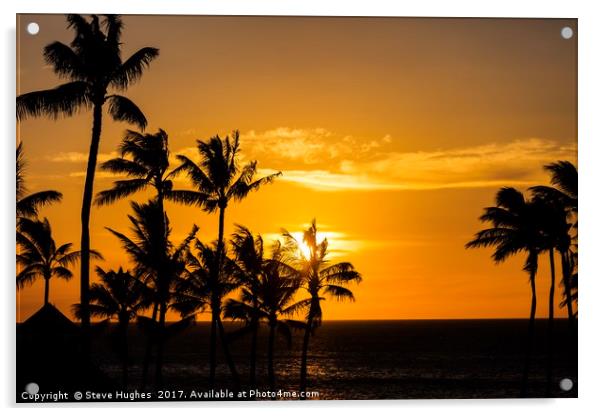 Sunset seen from Big Island Hawaii Acrylic by Steve Hughes