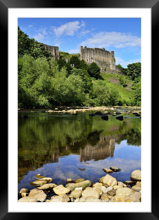 Richmond Castle's Summer Reflection Framed Mounted Print by Philip Veale