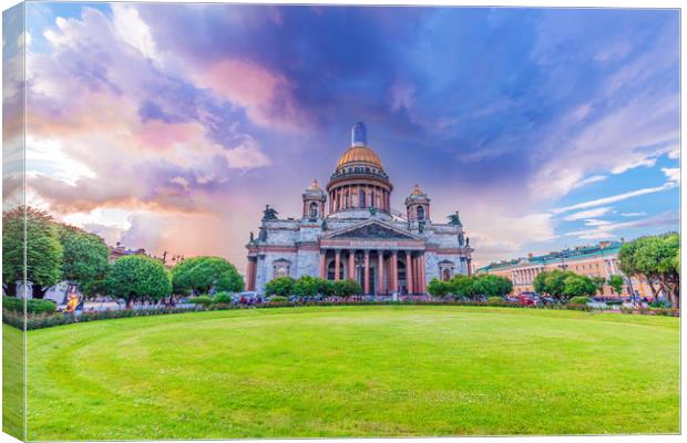 St. Isaac's Cathedral in St. Petersburg Canvas Print by Dobrydnev Sergei