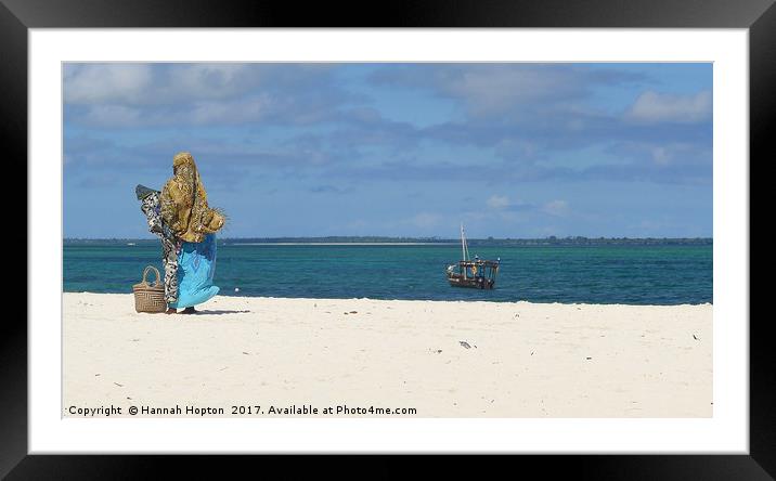 Zanzibari beachseller Framed Mounted Print by Hannah Hopton