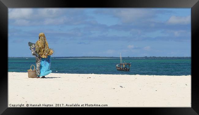 Zanzibari beachseller Framed Print by Hannah Hopton