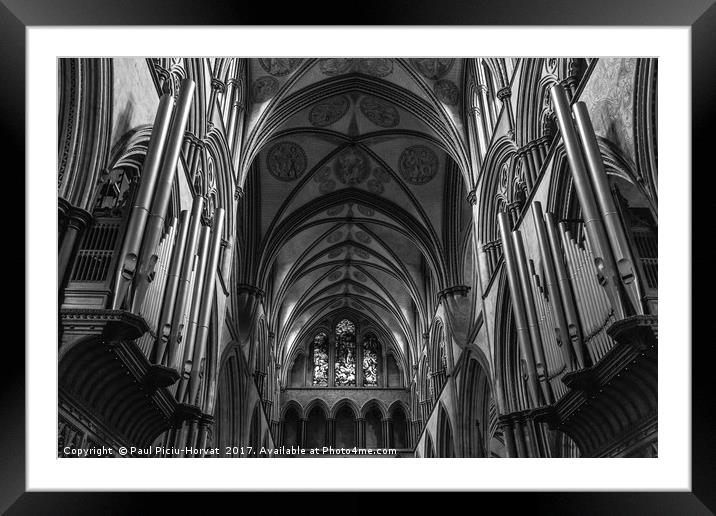 Salisbury Cathedral - interior Framed Mounted Print by Paul Piciu-Horvat