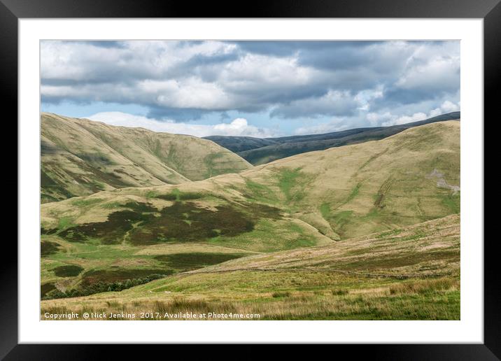The Howgill Fells Cumbria North of England Framed Mounted Print by Nick Jenkins