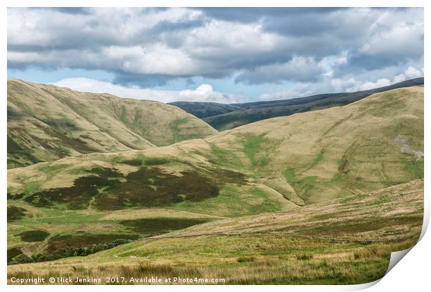 The Howgill Fells Cumbria North of England Print by Nick Jenkins