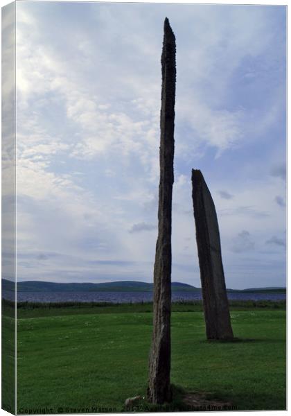 At The Stones of Stenness Canvas Print by Steven Watson