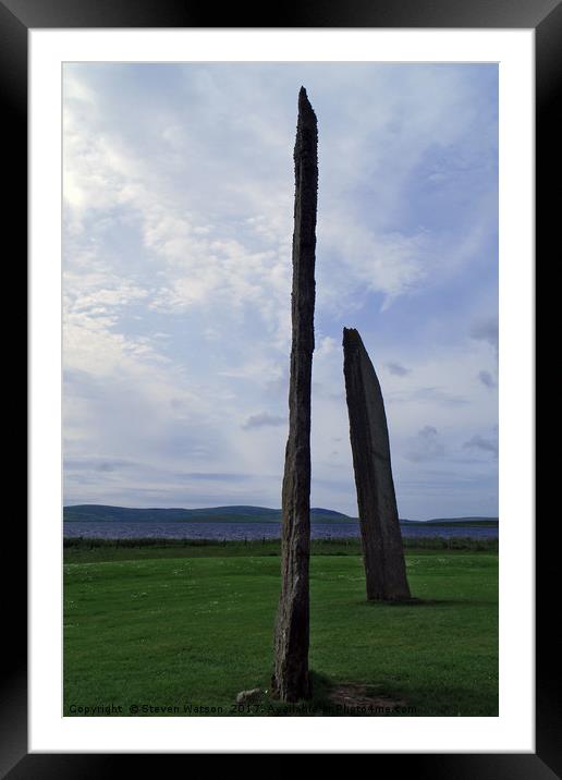 At The Stones of Stenness Framed Mounted Print by Steven Watson