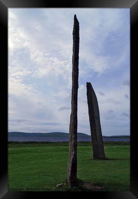 At The Stones of Stenness Framed Print by Steven Watson