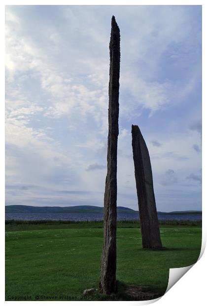 At The Stones of Stenness Print by Steven Watson