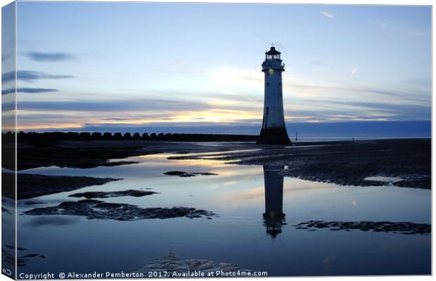     Sunset  over Fort Perch Rock New Brighton Mers Canvas Print by Alexander Pemberton