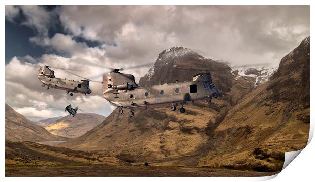 Chinooks mountain sortie  Print by Rob Lester
