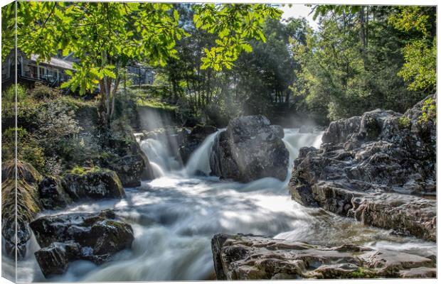 Betws y Coed Waterfall Canvas Print by Roger Green
