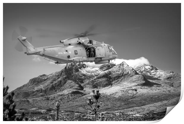 Merlin In the Cuillins Print by Rob Lester