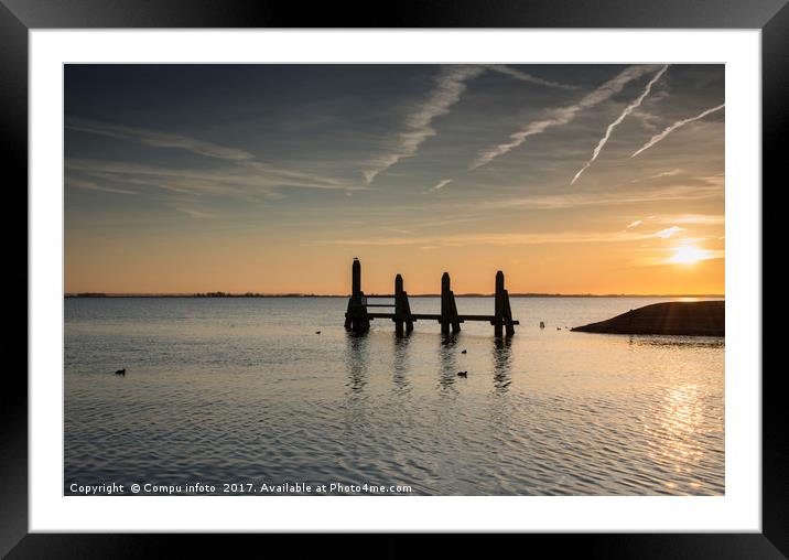 sunset in the northsea   Framed Mounted Print by Chris Willemsen