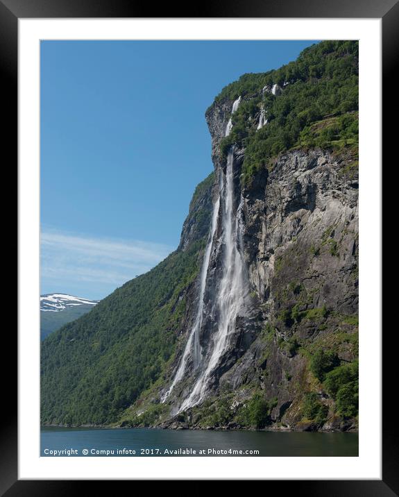 waterfall geiranger fjord norway Framed Mounted Print by Chris Willemsen