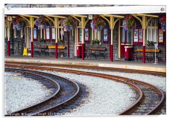 Porthmadog Train Station Acrylic by Svetlana Sewell