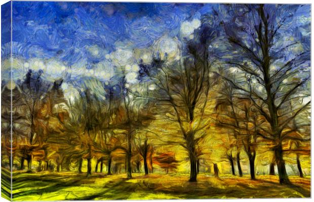 London Park Art Van Gogh Canvas Print by David Pyatt