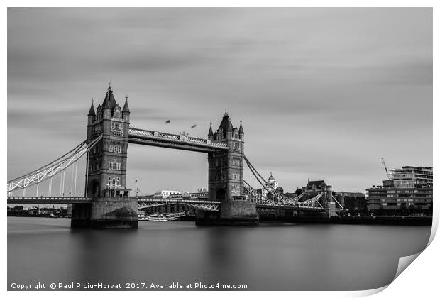 Tower Bridge - long exposure @ dusk Print by Paul Piciu-Horvat