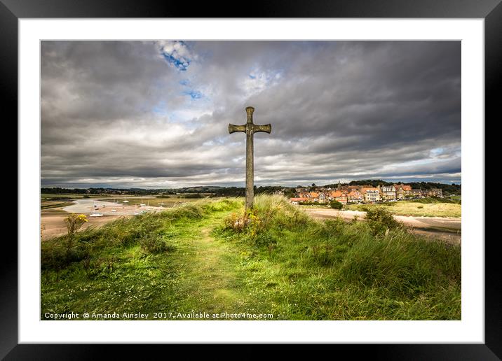 St. Cuthbert's Cross at Alnmouth. Framed Mounted Print by AMANDA AINSLEY