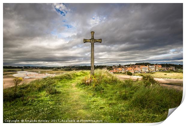 St. Cuthbert's Cross at Alnmouth. Print by AMANDA AINSLEY