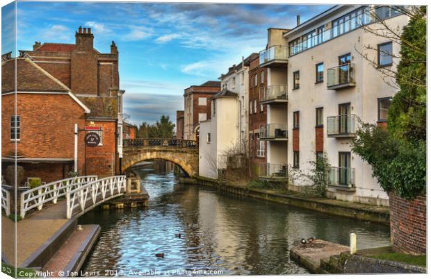 The Kennet And Avon In Newbury Canvas Print by Ian Lewis