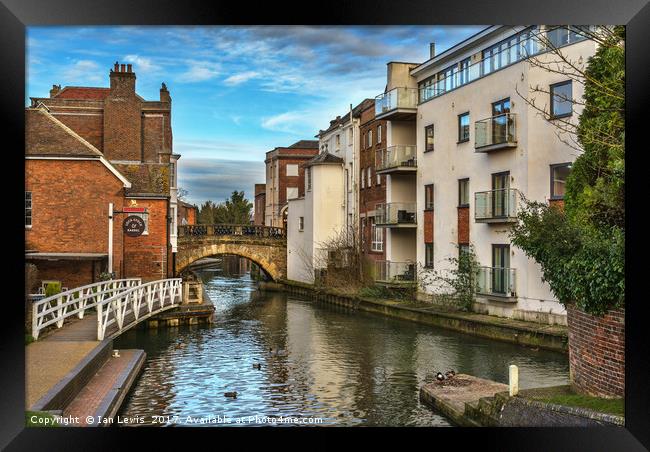 The Kennet And Avon In Newbury Framed Print by Ian Lewis